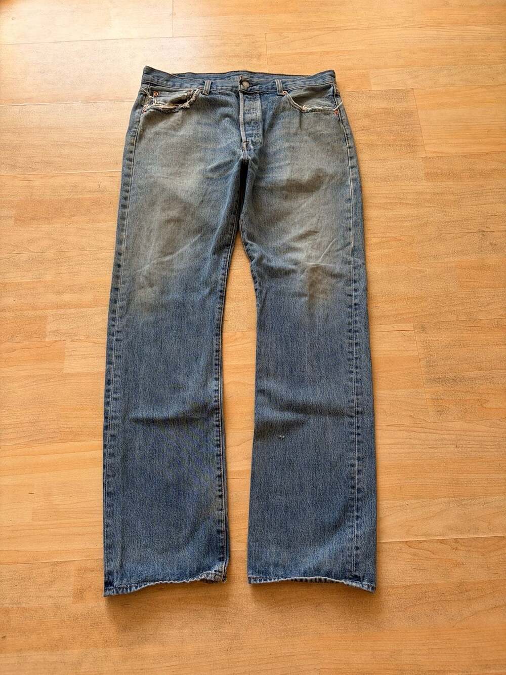 Levi's 501 Original Fit Jeans Size W35 L32 Blue Denim